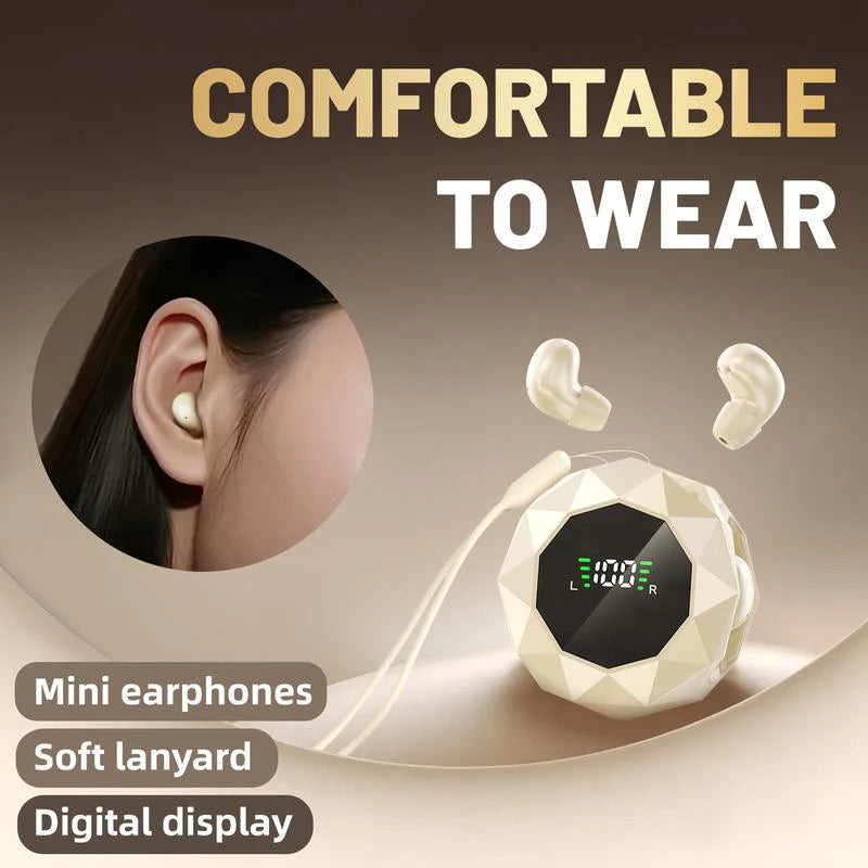 Mini audífonos inalámbricos MSHUKCOE para dormir de lado, intraauriculares Bluetooth 6.0 con reducción de ruido, ultrapequeños y ocultos, cómodos para uso prolongado, sueño profundo y trabajo
