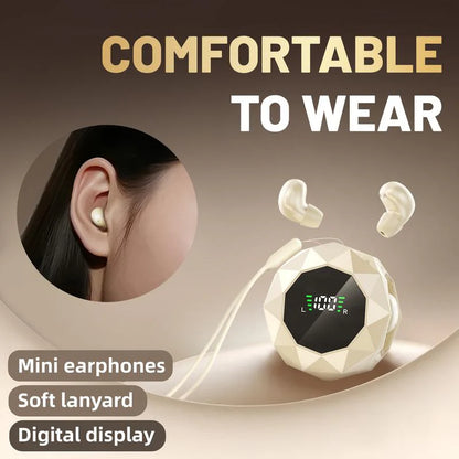 Mini audífonos inalámbricos MSHUKCOE para dormir de lado, intraauriculares Bluetooth 6.0 con reducción de ruido, ultrapequeños y ocultos, cómodos para uso prolongado, sueño profundo y trabajo